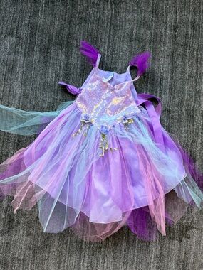 Purple Tulle Fairy Costume Dress cover up for Kids - Sparkle Bodice